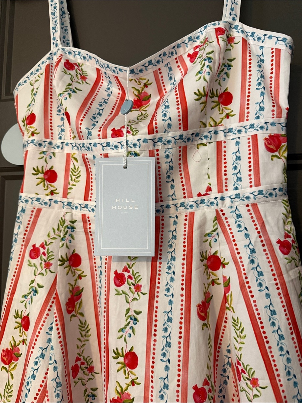 NWT, Hill House Margot Mini Dress. Pomegranate Stripe - Picture 3 of 3